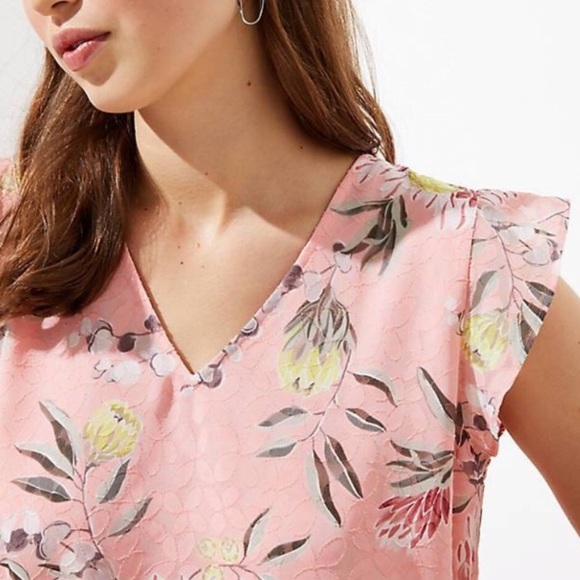 LOFT flutter sleeve top - Picture 3 of 10